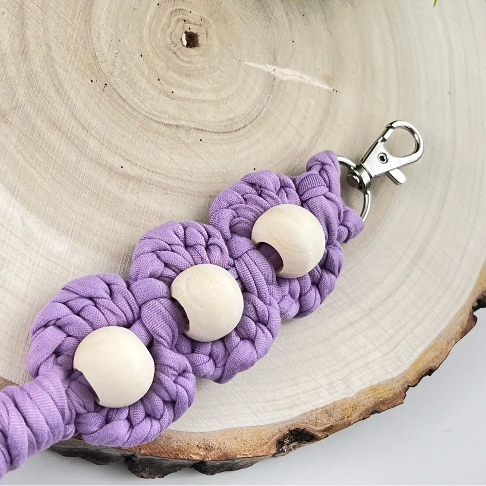 Boho Handcrafted Floral beaded huge keychain